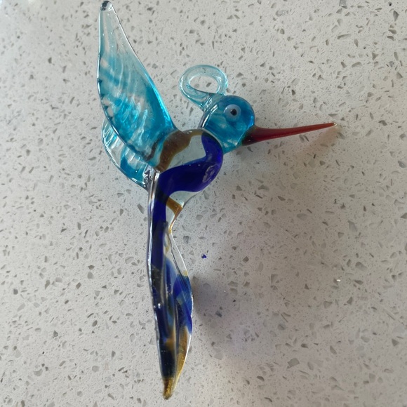 Glass Blown Hummingbird Ornament - Picture 2 of 3